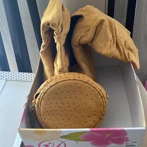 Calf Length boots and matching purse